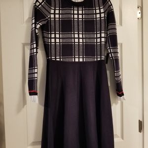 Navy plaid dress